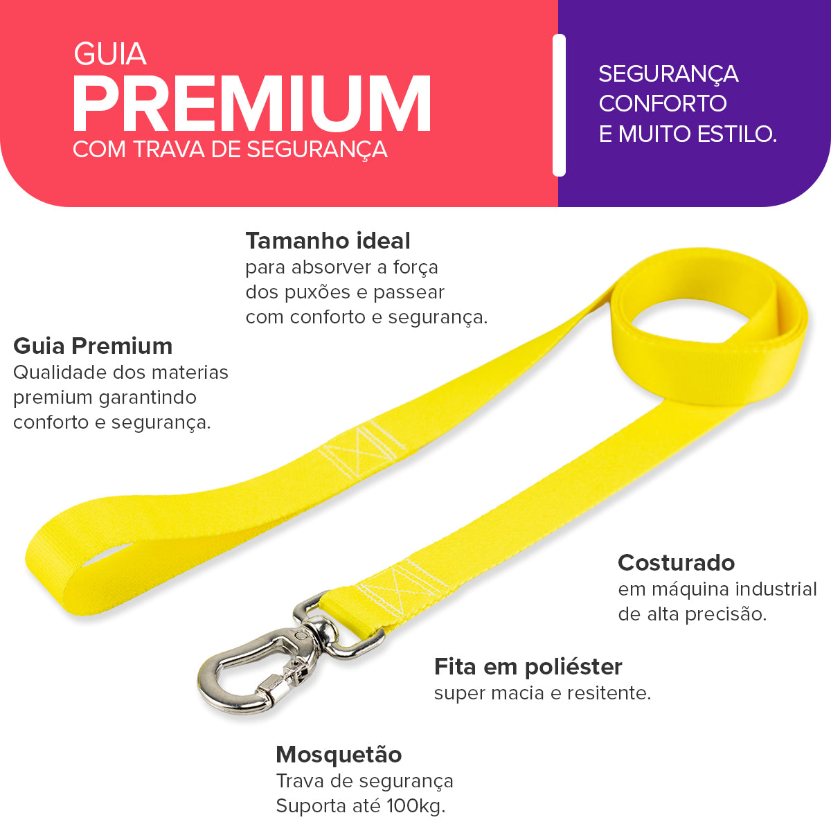Guia para Cachorros Amarelo Basic Pet
