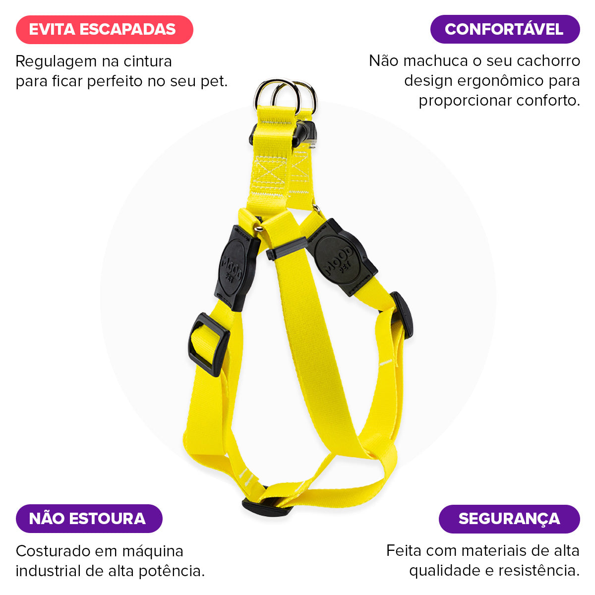 Peitoral para Cachorros Americano Yellow Mood Pet