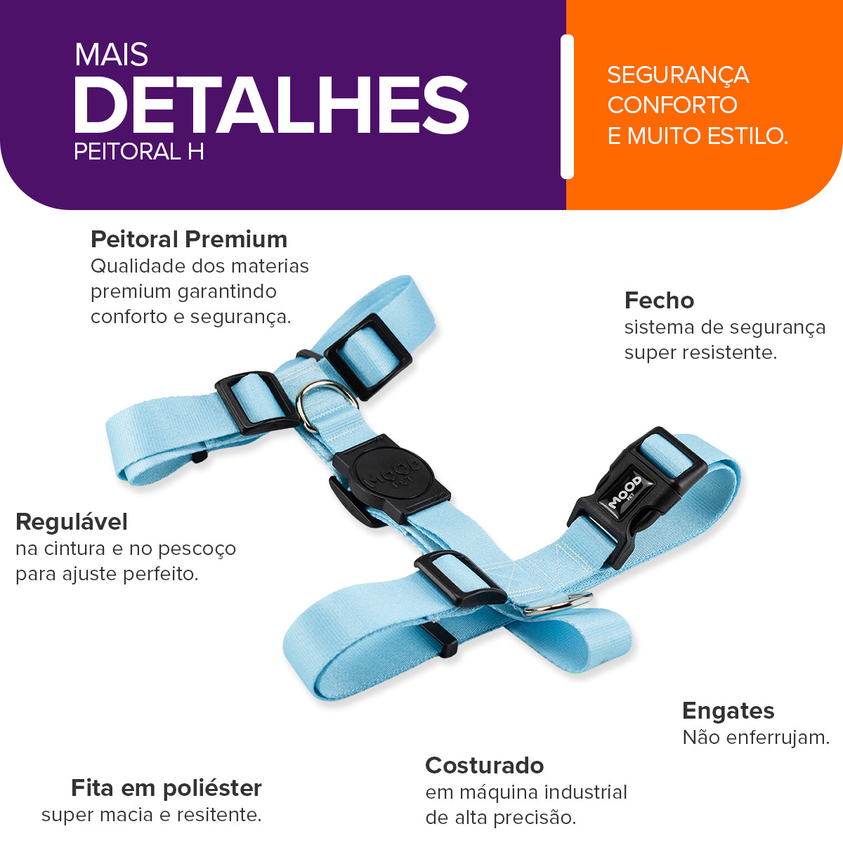 Peitoral para Cachorros H Sea Mood Pet