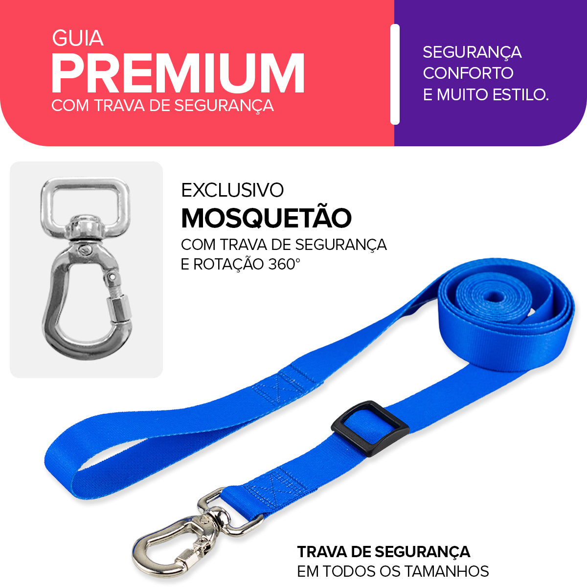 Guia Retrátil para Cachorros Azul Basic Pet