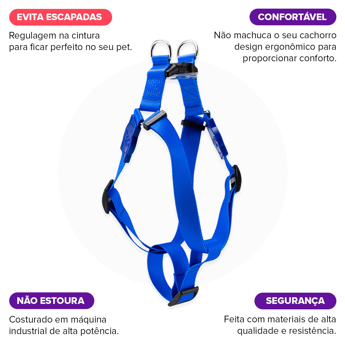 Peitoral para Cachorros Americano Blue Mood Pet