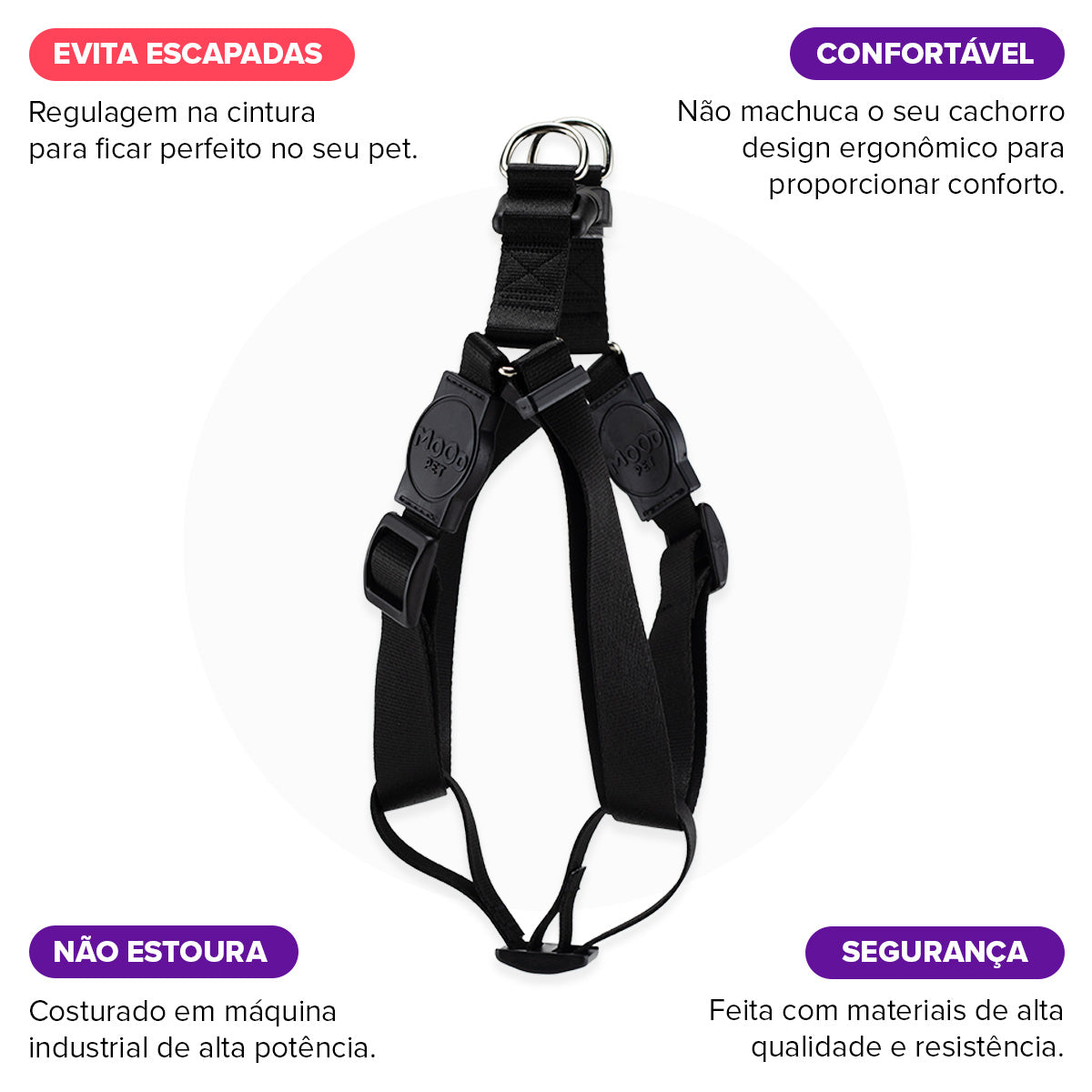 Peitoral para Cachorros Americano Black Mood Pet