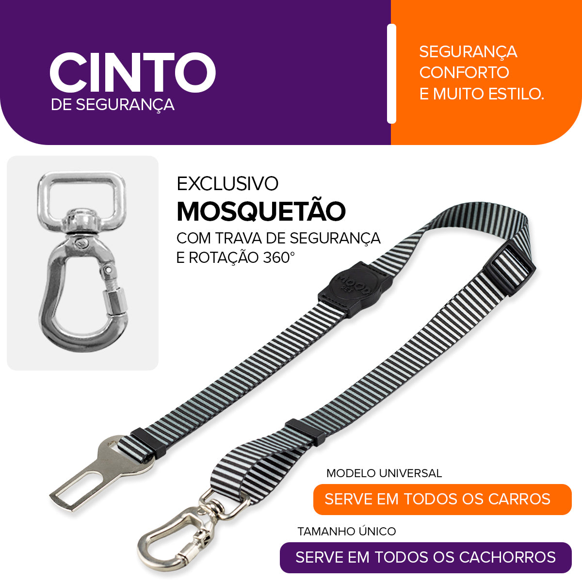 Cinto de Segurança Pet Bronx Mood Pet