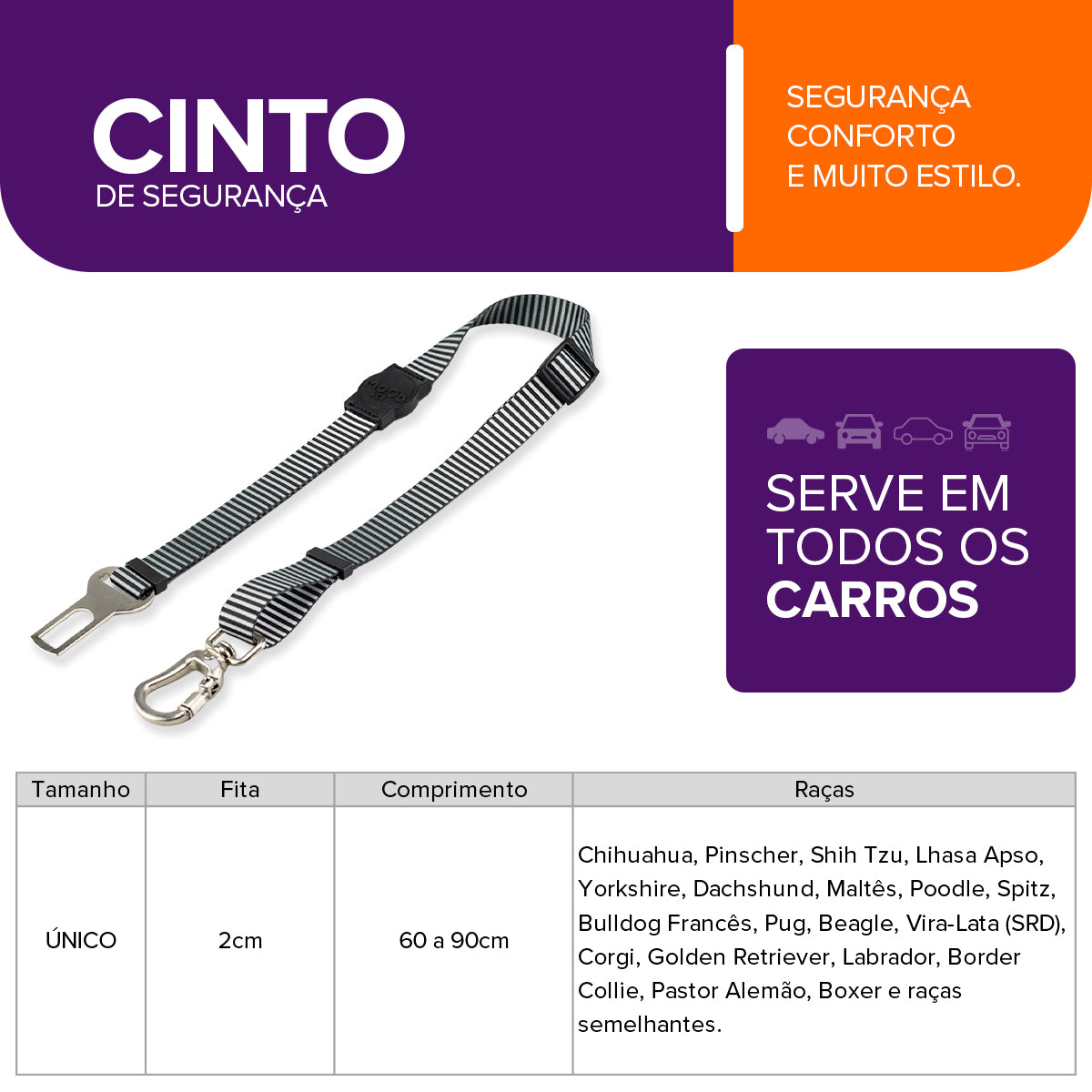 Cinto de Segurança Pet Bronx Mood Pet