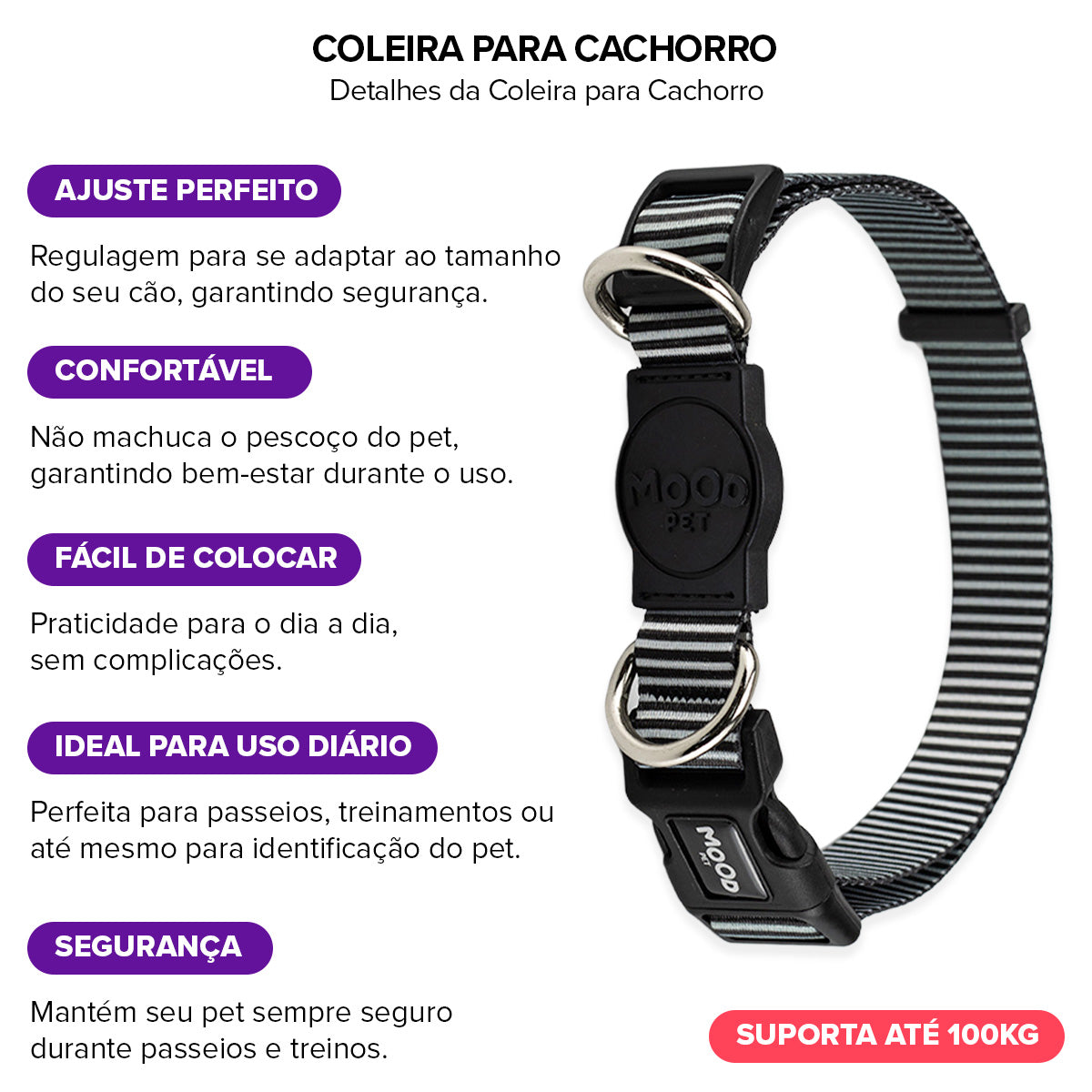 Coleira para Cachorros Bronx Mood Pet