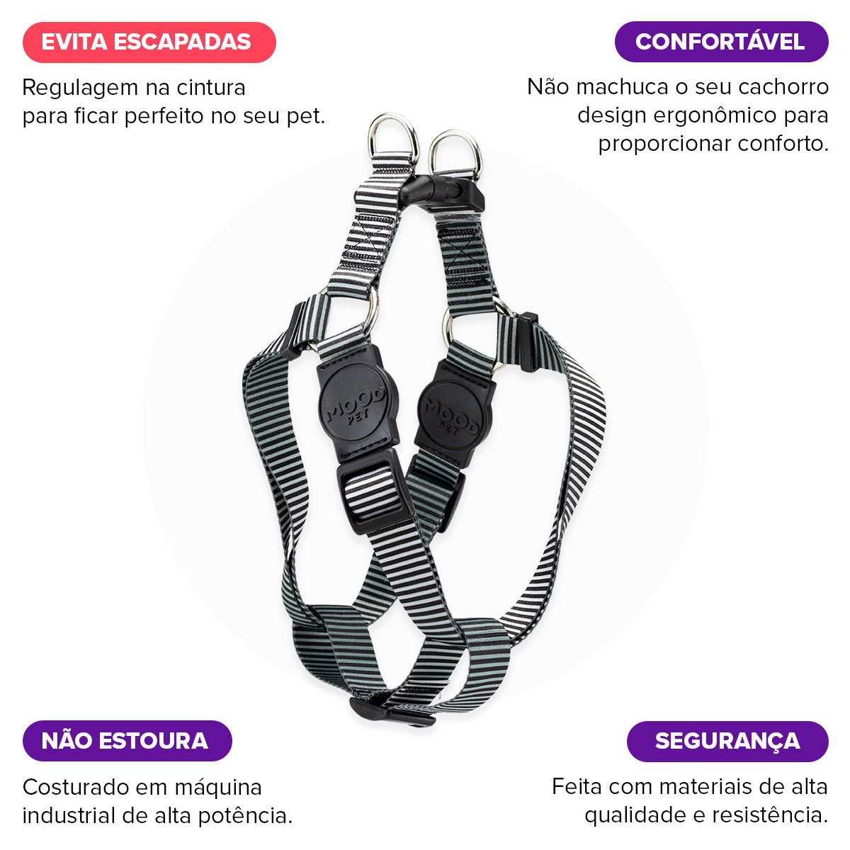 Peitoral para Cachorros Americano Bronx Mood Pet