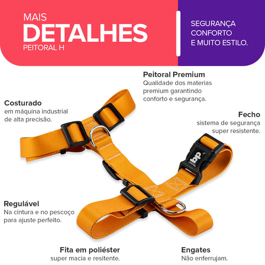 Peitoral para Cachorros H Caramelo Basic Pet