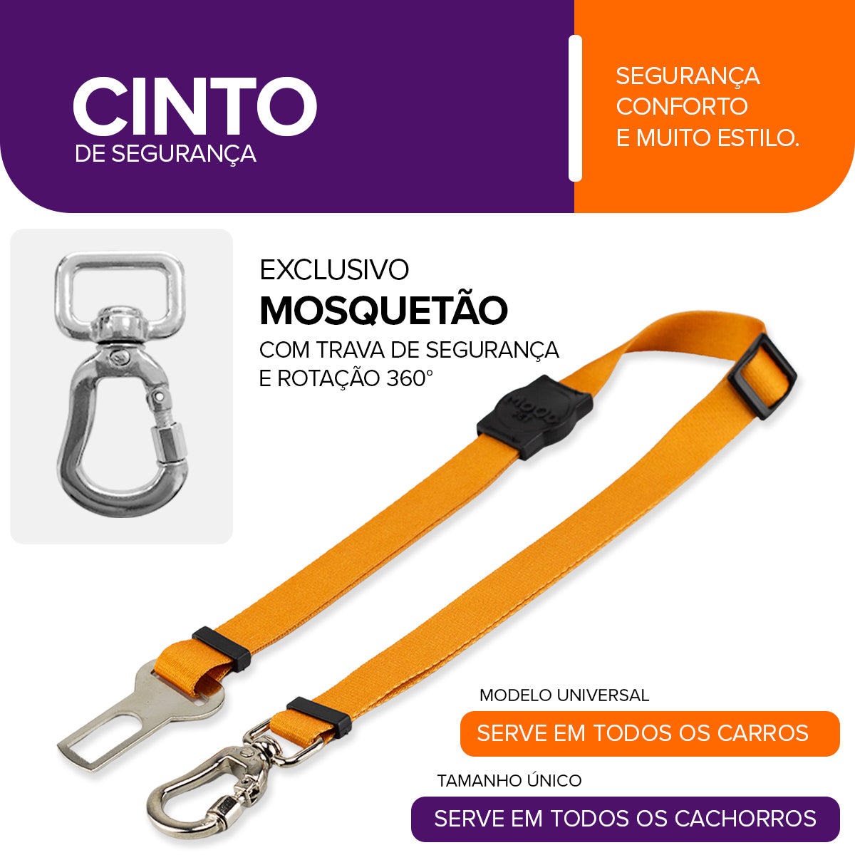 Cinto de Segurança Pet Caramel Mood Pet