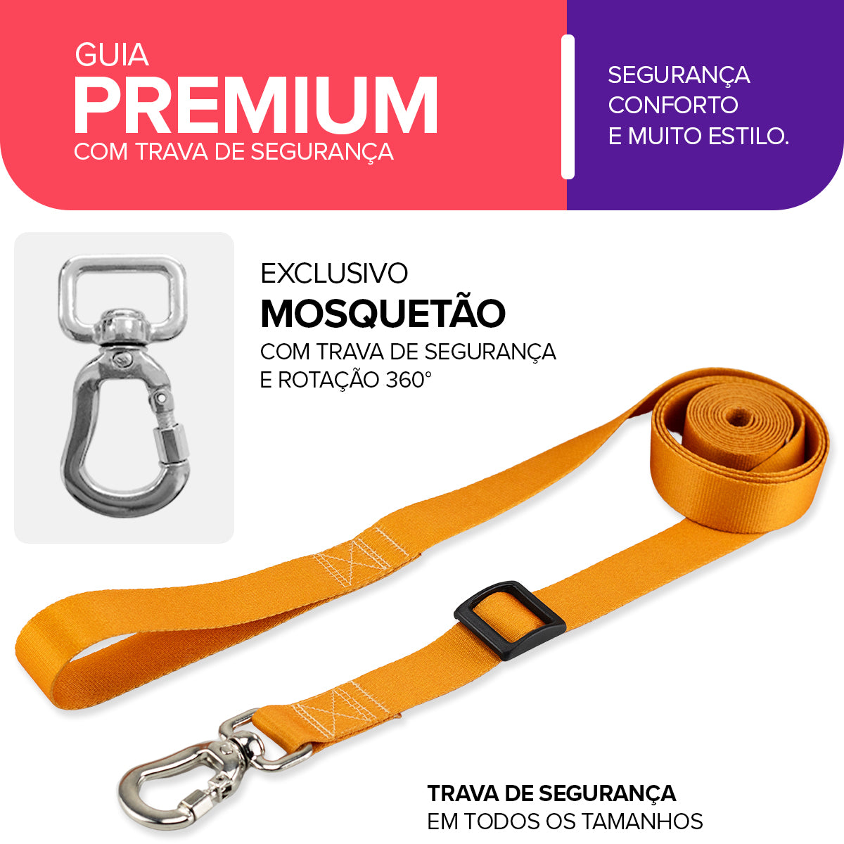 Guia Retrátil para Cachorros Caramelo Basic Pet