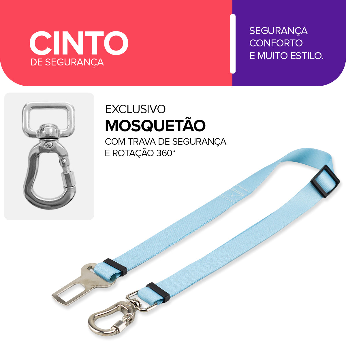 Cinto de Segurança Pet Caribe Basic Pet