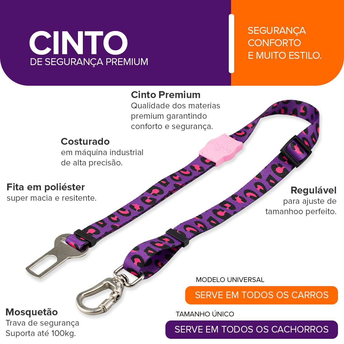 Cinto de Segurança Pet Guapo Mood Pet