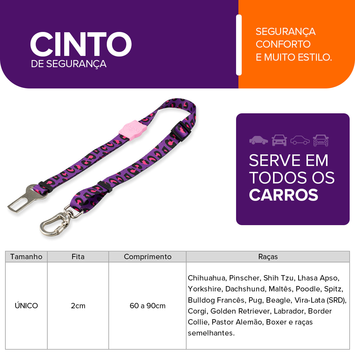 Cinto de Segurança Pet Guapo Mood Pet