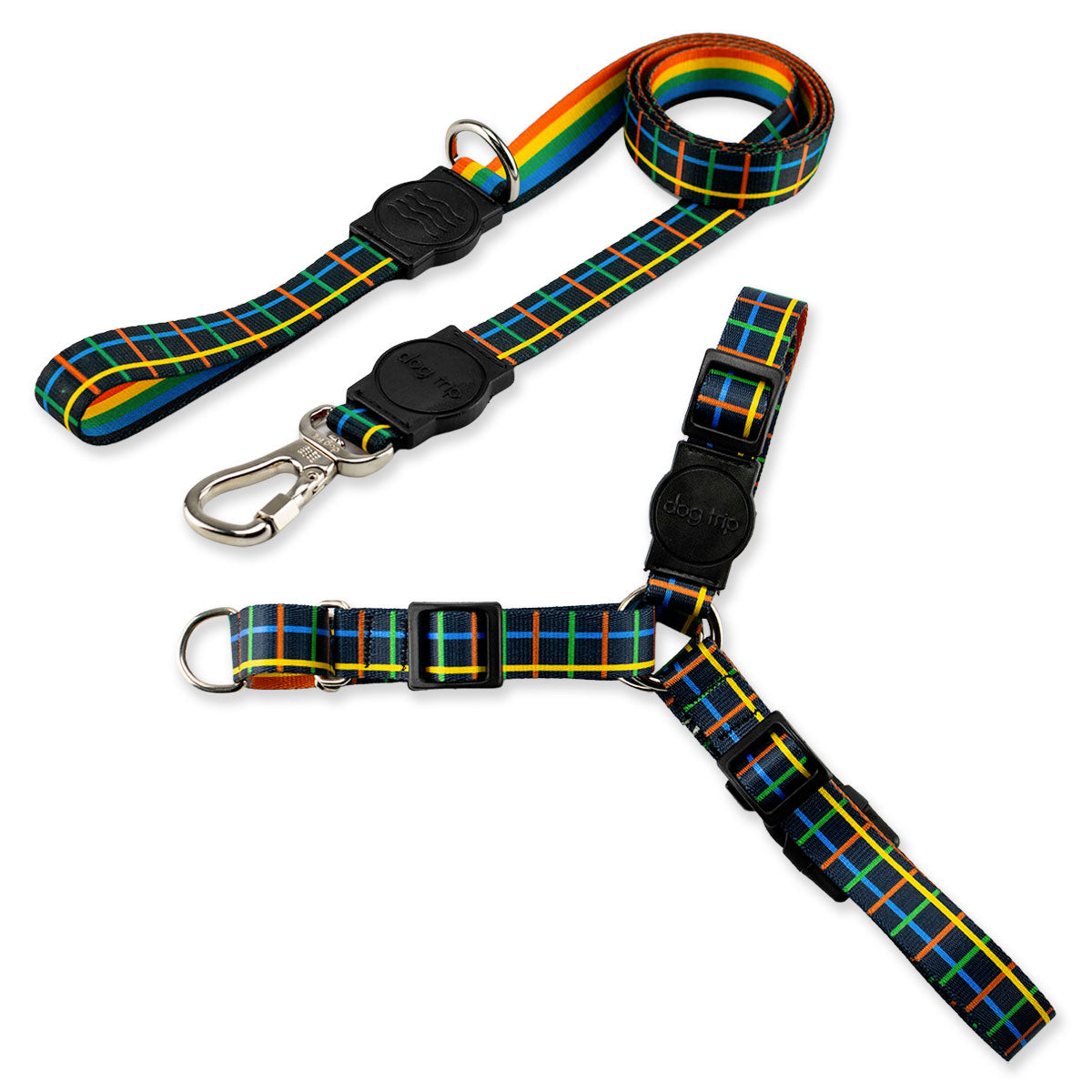 Kit Guia Padrão + Peitoral Antipuxão Dog Trip Brasil