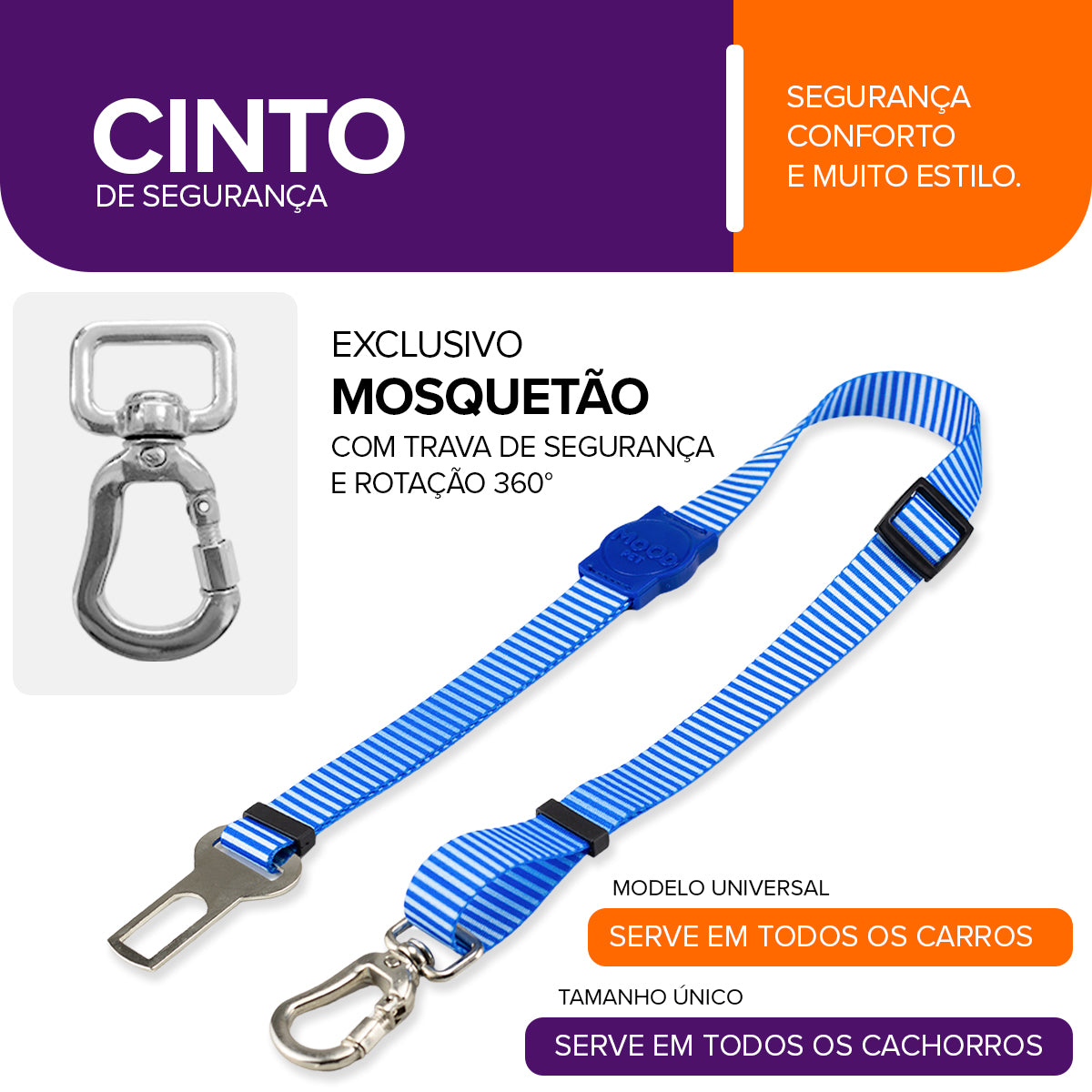 Cinto de Segurança Pet Jetty Mood Pet