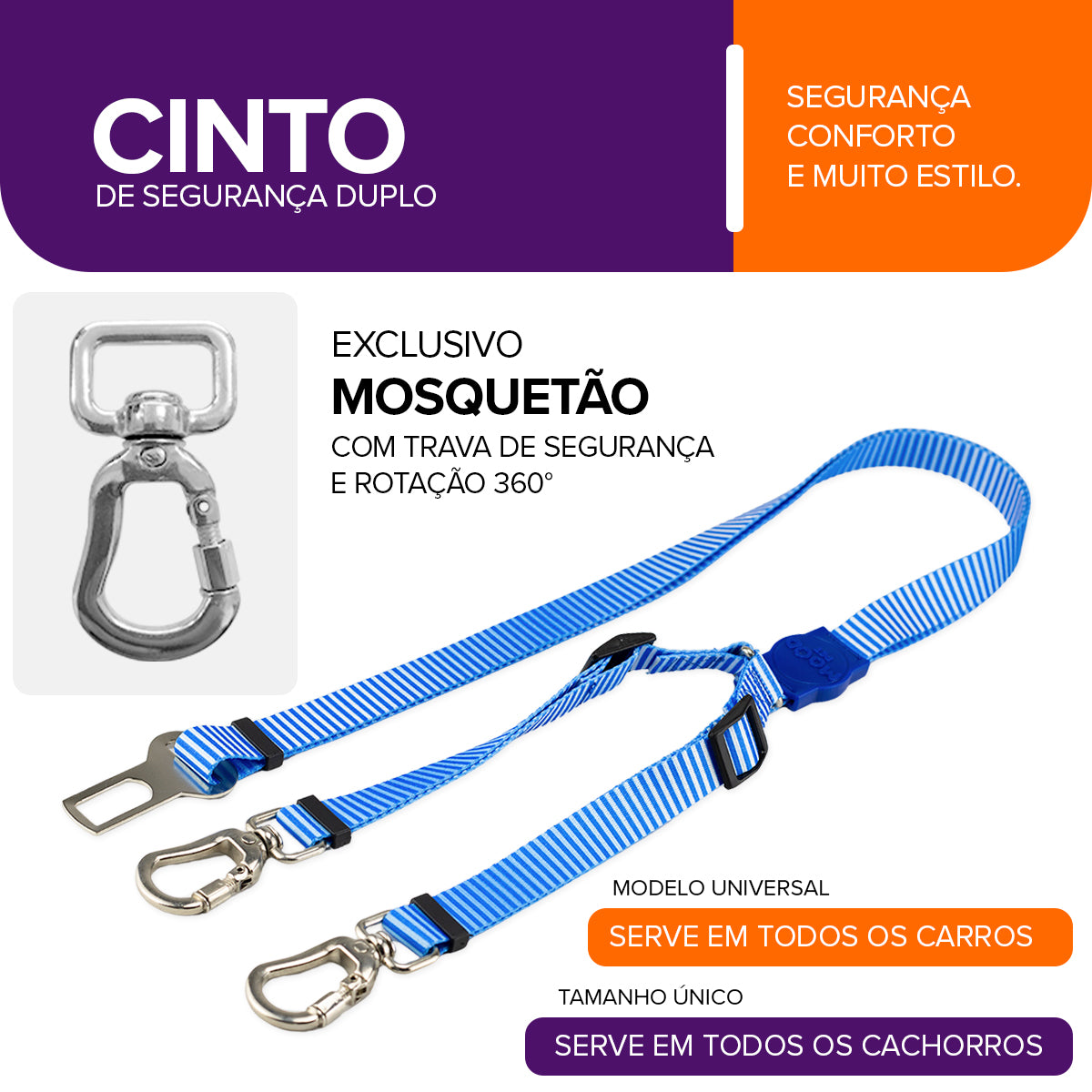 Cinto de Segurança Duplo Jetty Mood Pet