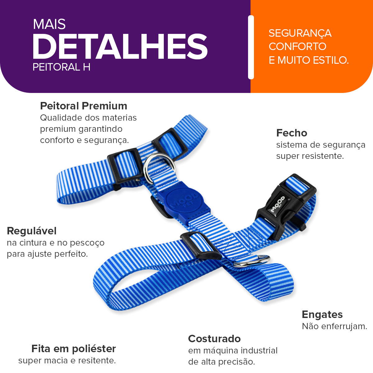Peitoral para Cachorros H Jetty Mood Pet