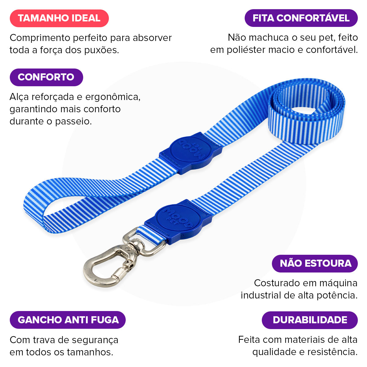 Guia Longa 5 Metros para Cachorros Jetty Mood Pet