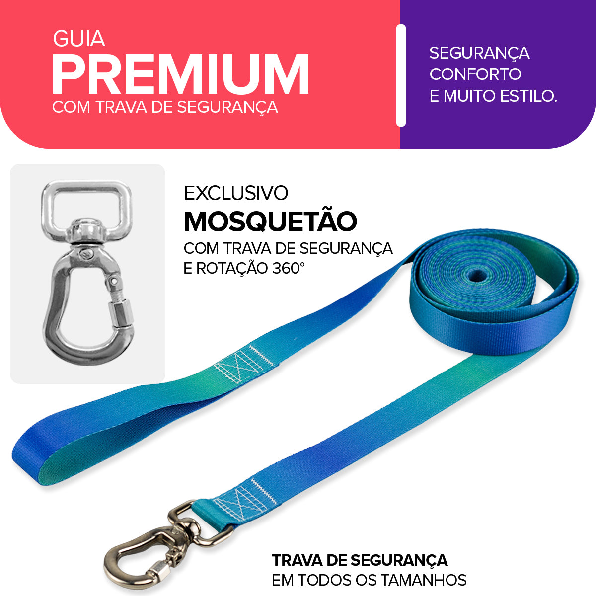 Guia Longa 10 Metros para Cachorros Lake Basic Pet