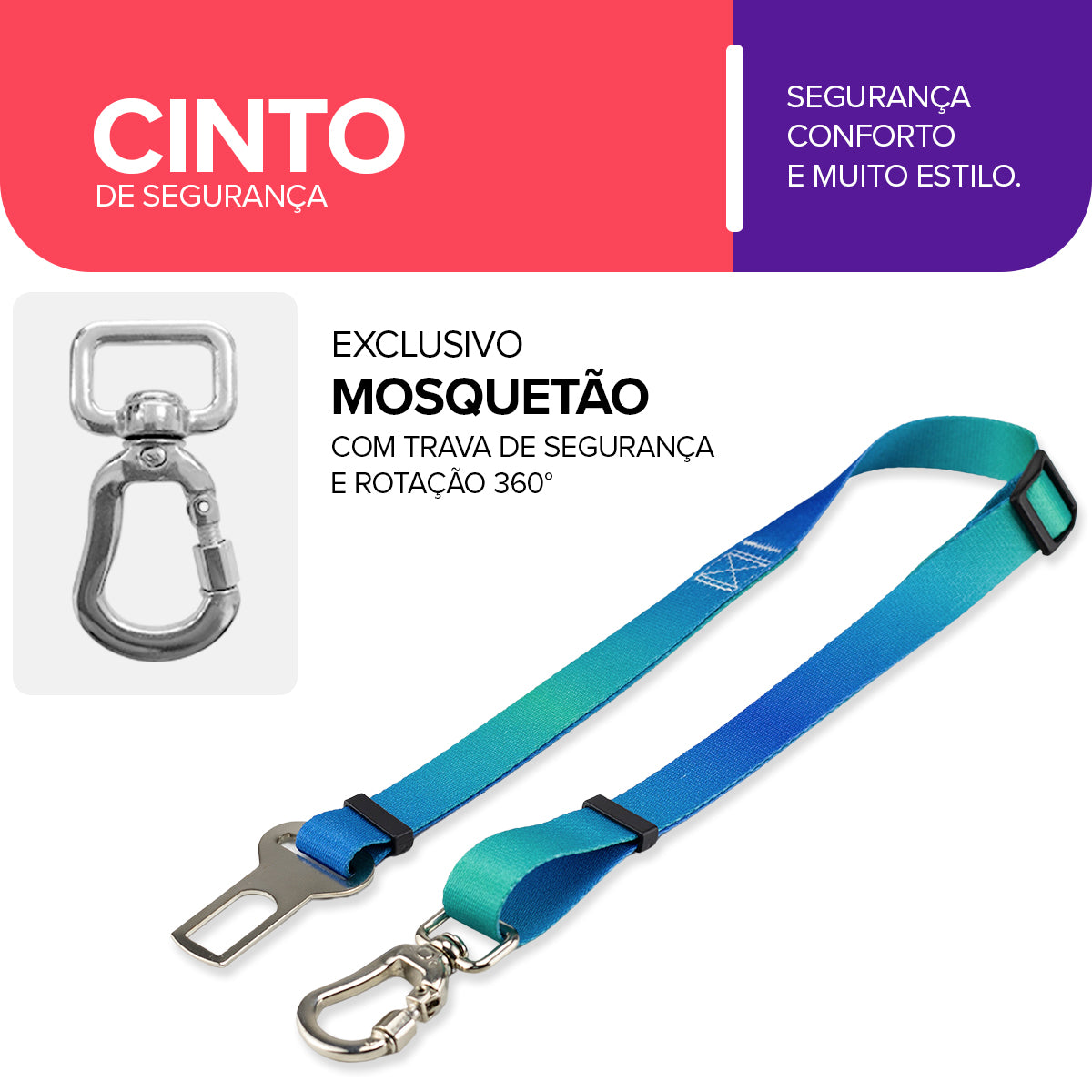 Cinto de Segurança Pet Lake Basic Pet