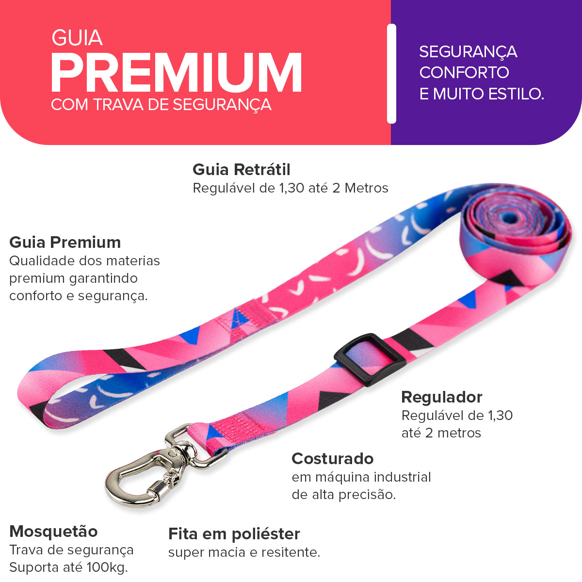 Guia Retrátil para Cachorros Lawn Basic Pet