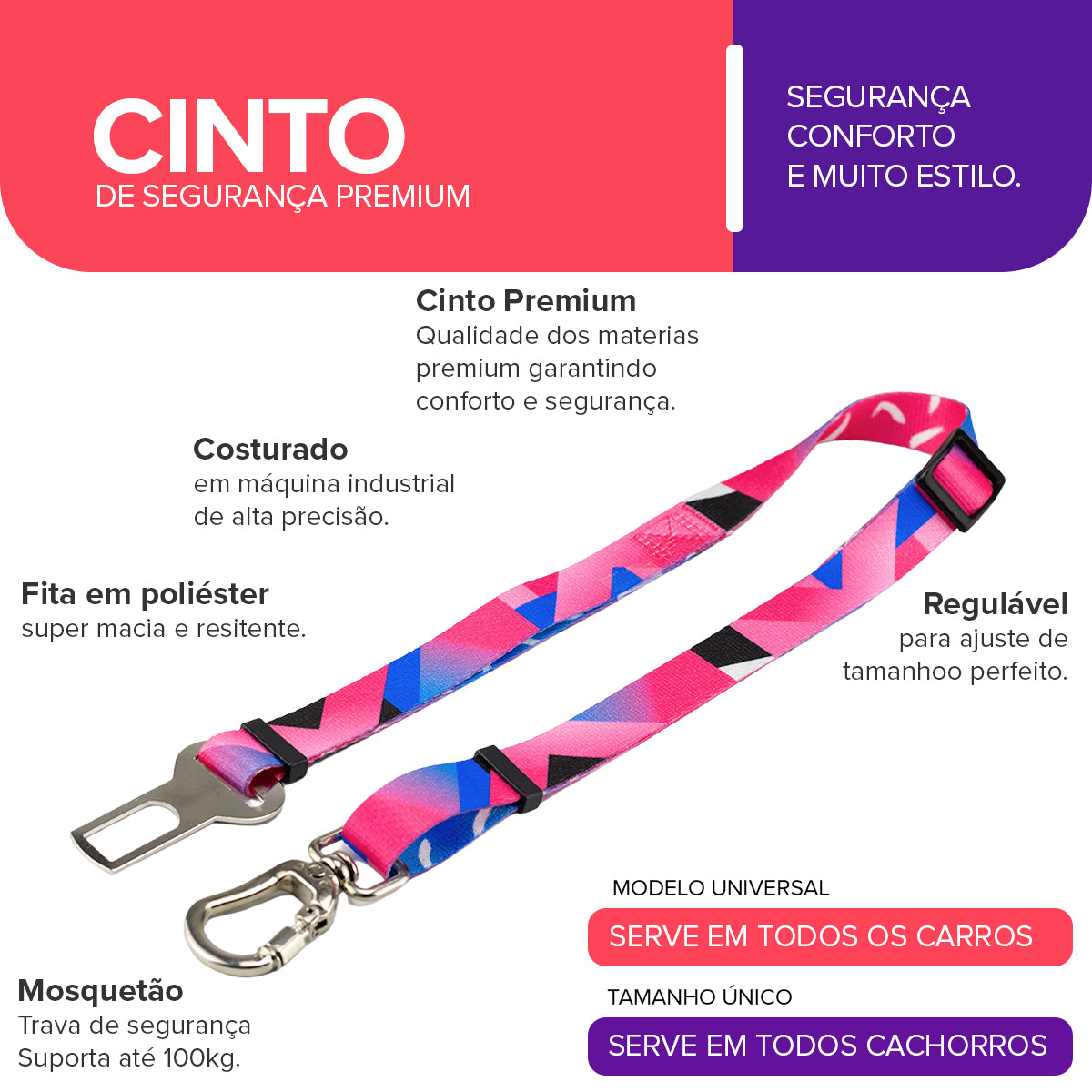 Cinto de Segurança Pet Lawn Basic Pet