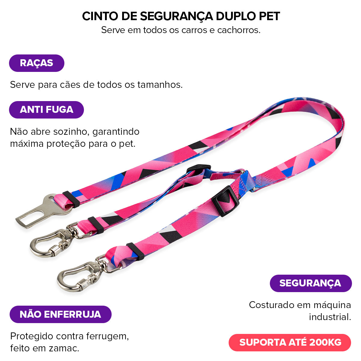 Cinto de Segurança Duplo Lawn Basic Pet