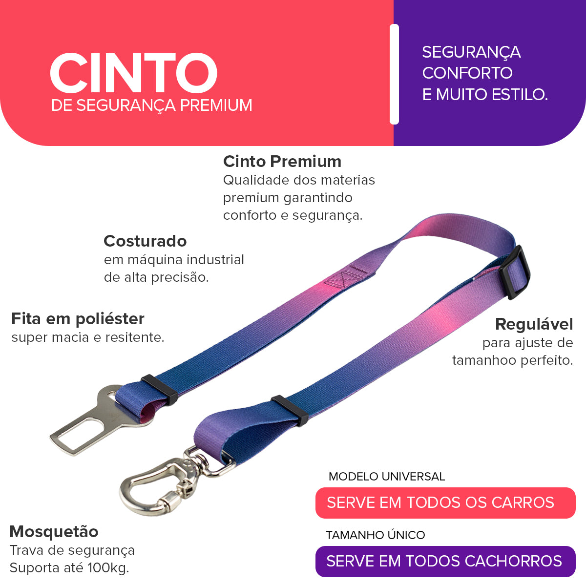 Cinto de Segurança Pet Lily Basic Pet