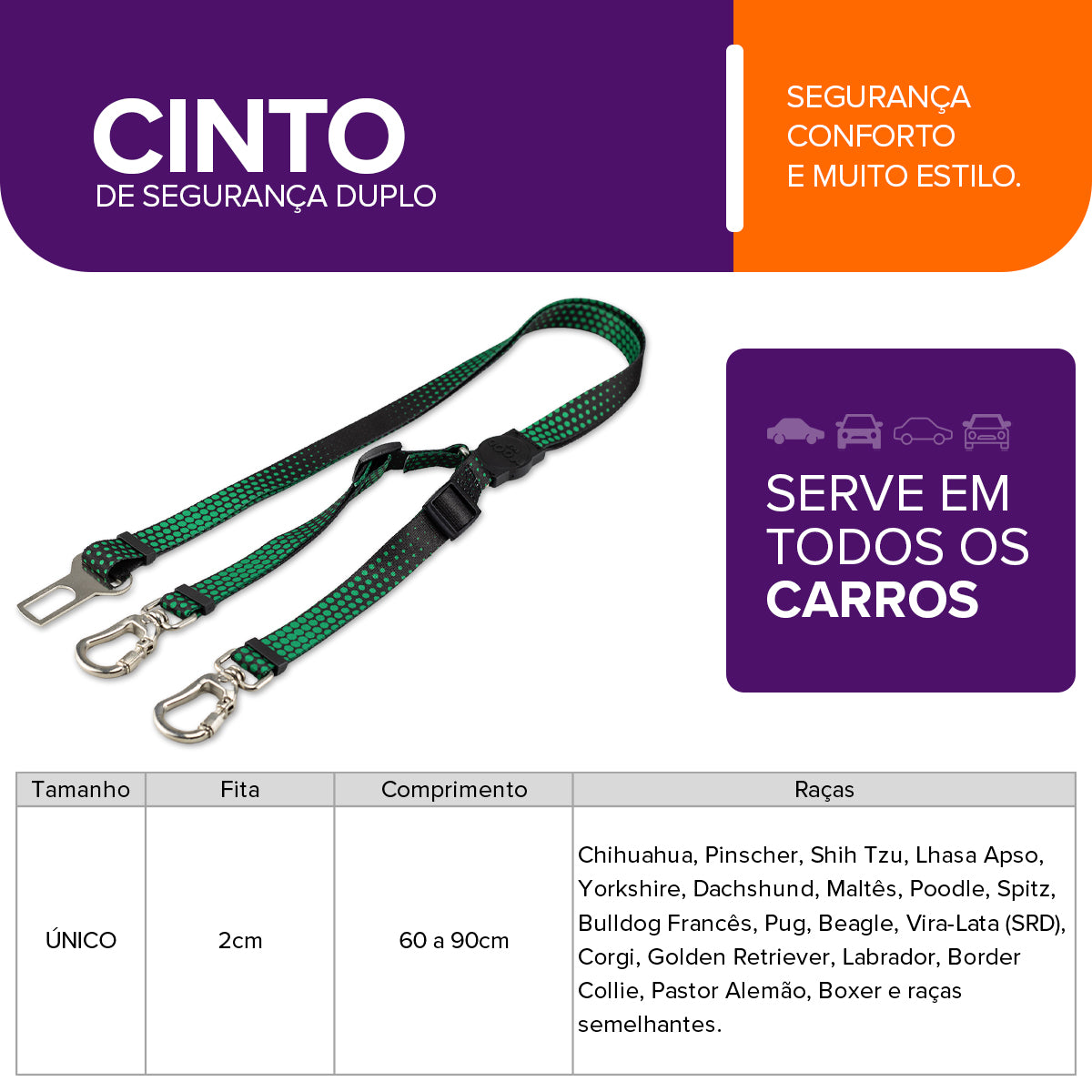 Cinto de Segurança Duplo Namu Mood Pet
