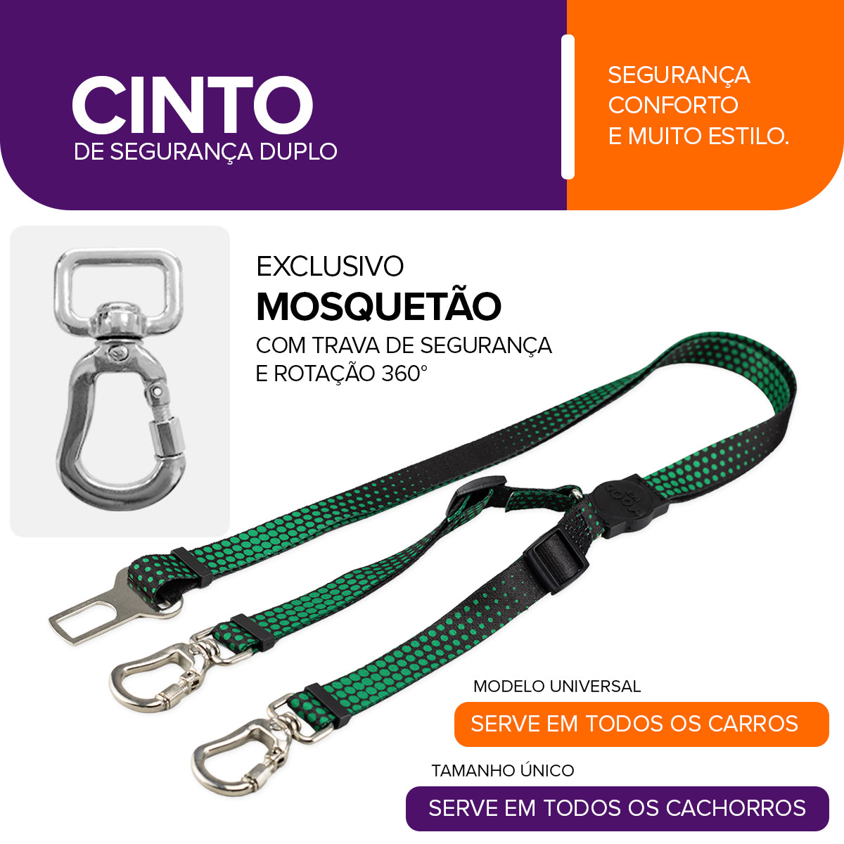 Cinto de Segurança Duplo Namu Mood Pet