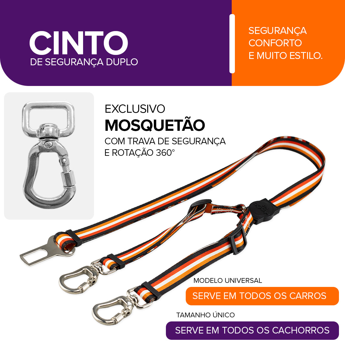 Cinto de Segurança Duplo Noord Mood Pet