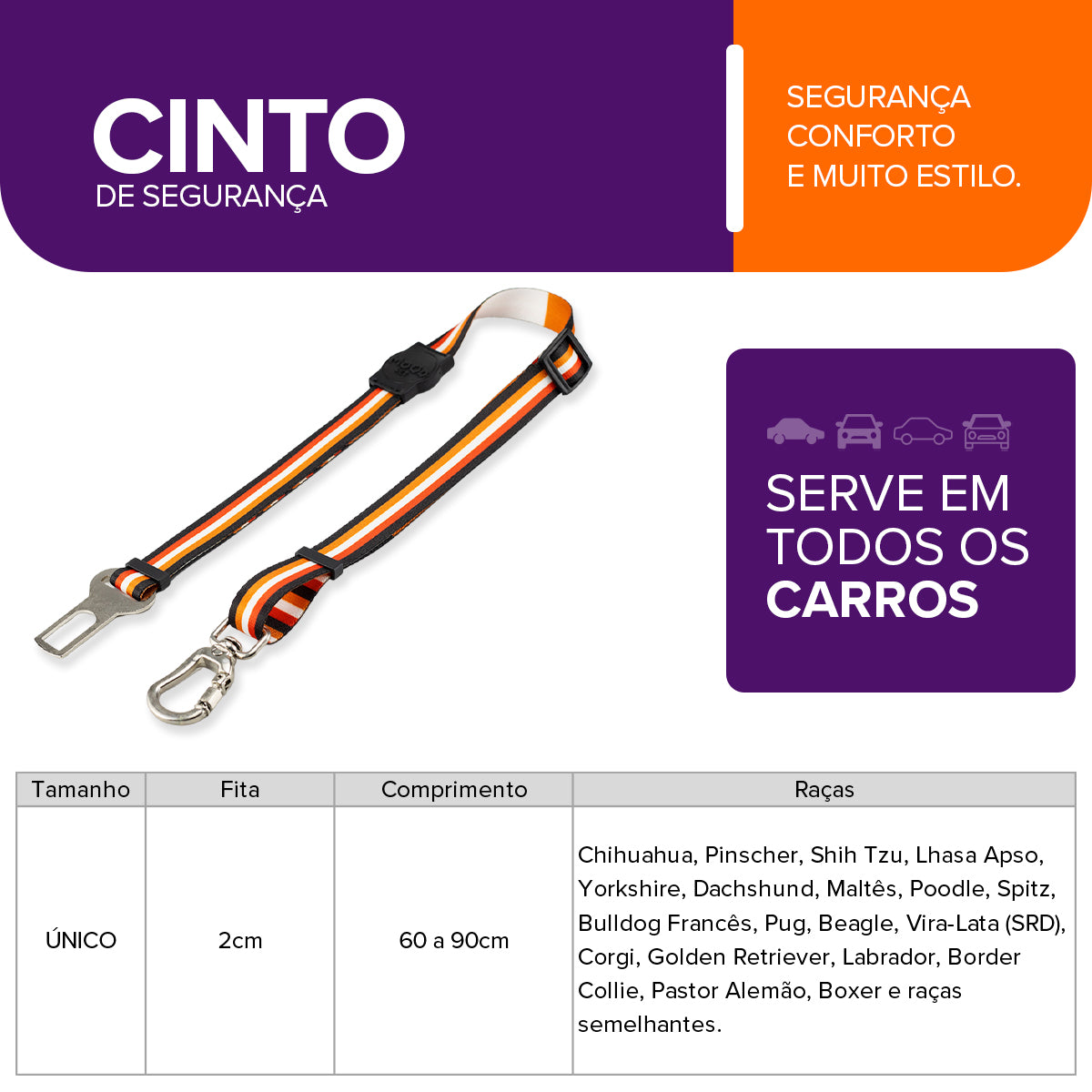 Cinto de Segurança Pet Noord Mood Pet