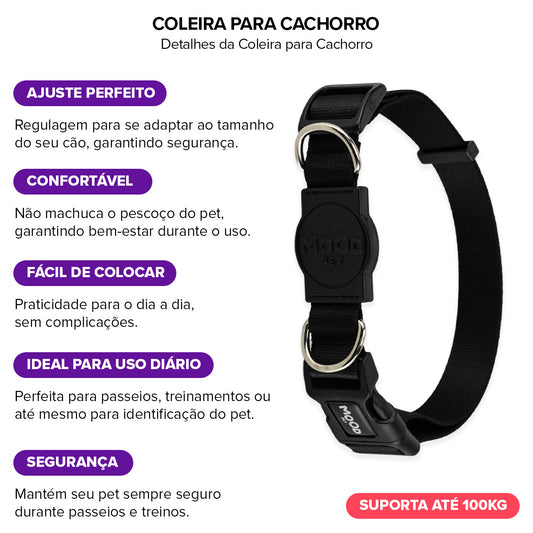 Coleira para Cachorros Black Mood Pet