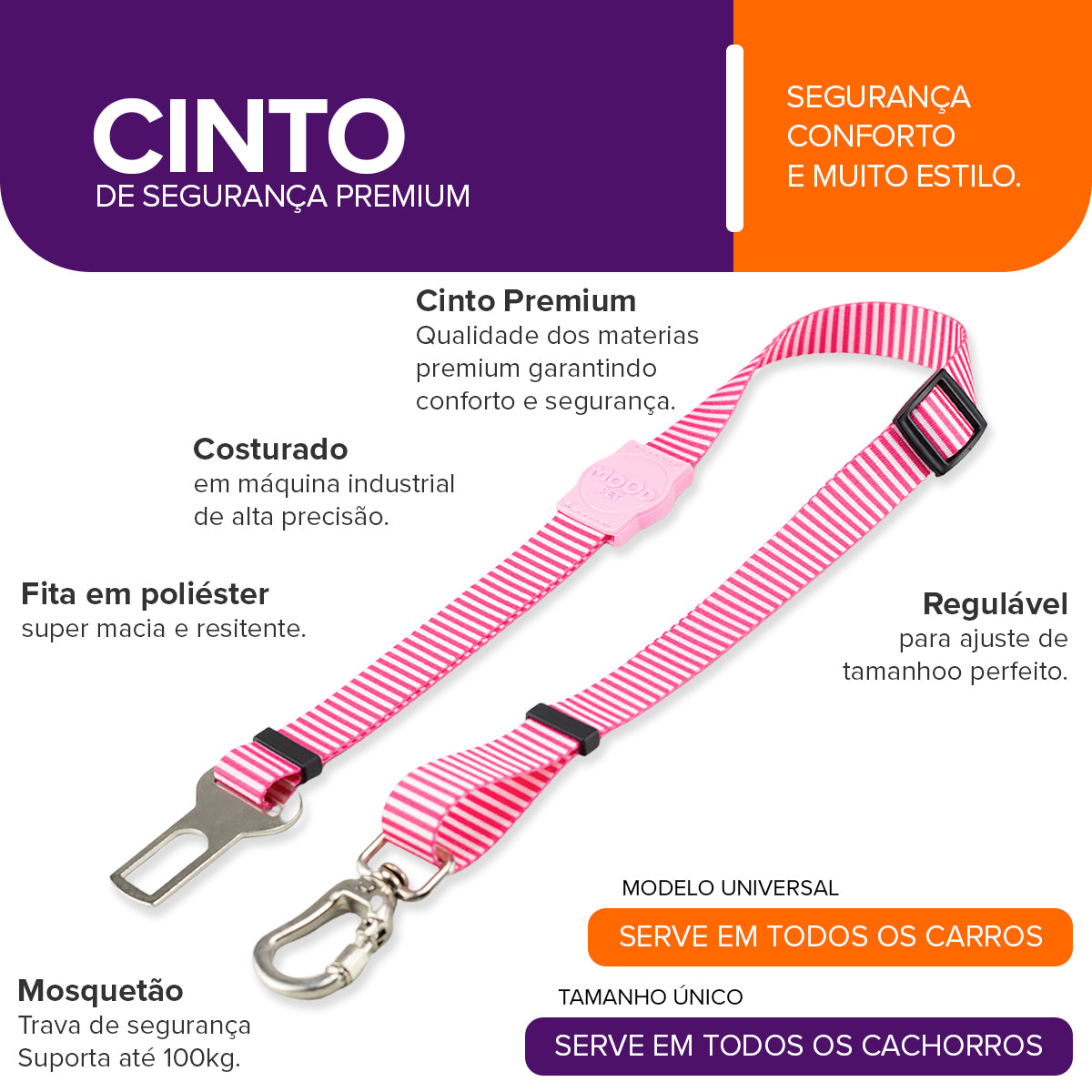 Cinto de Segurança Pet Queens Mood Pet