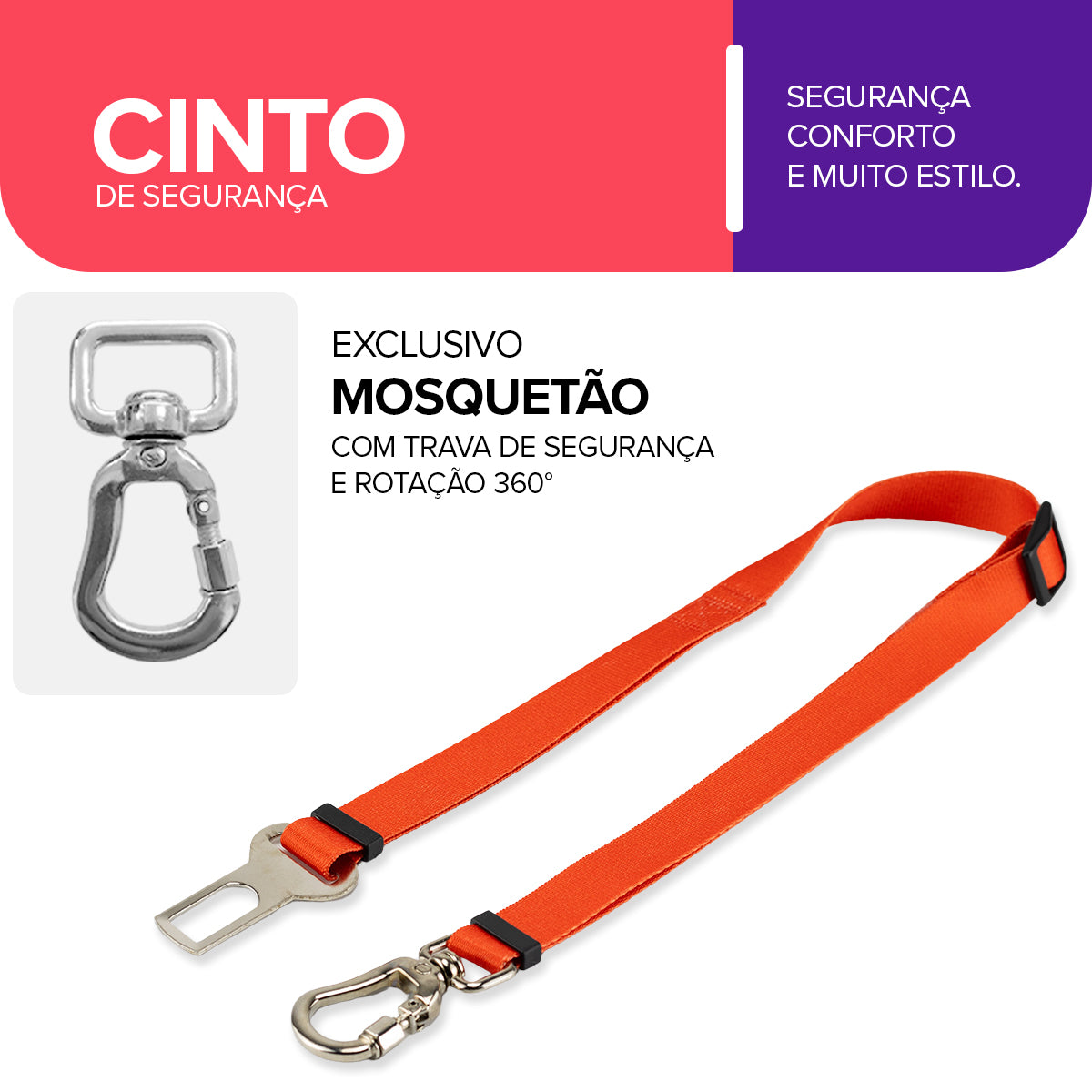 Cinto de Segurança Pet Vermelho Basic Pet
