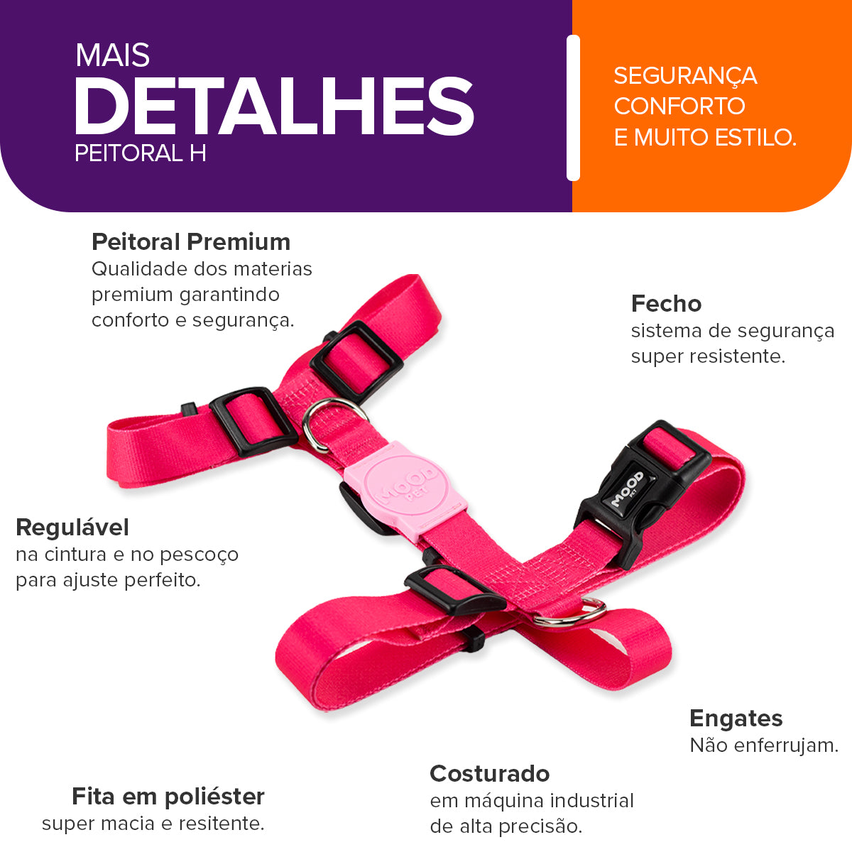 Peitoral para Cachorros H Rose Mood Pet