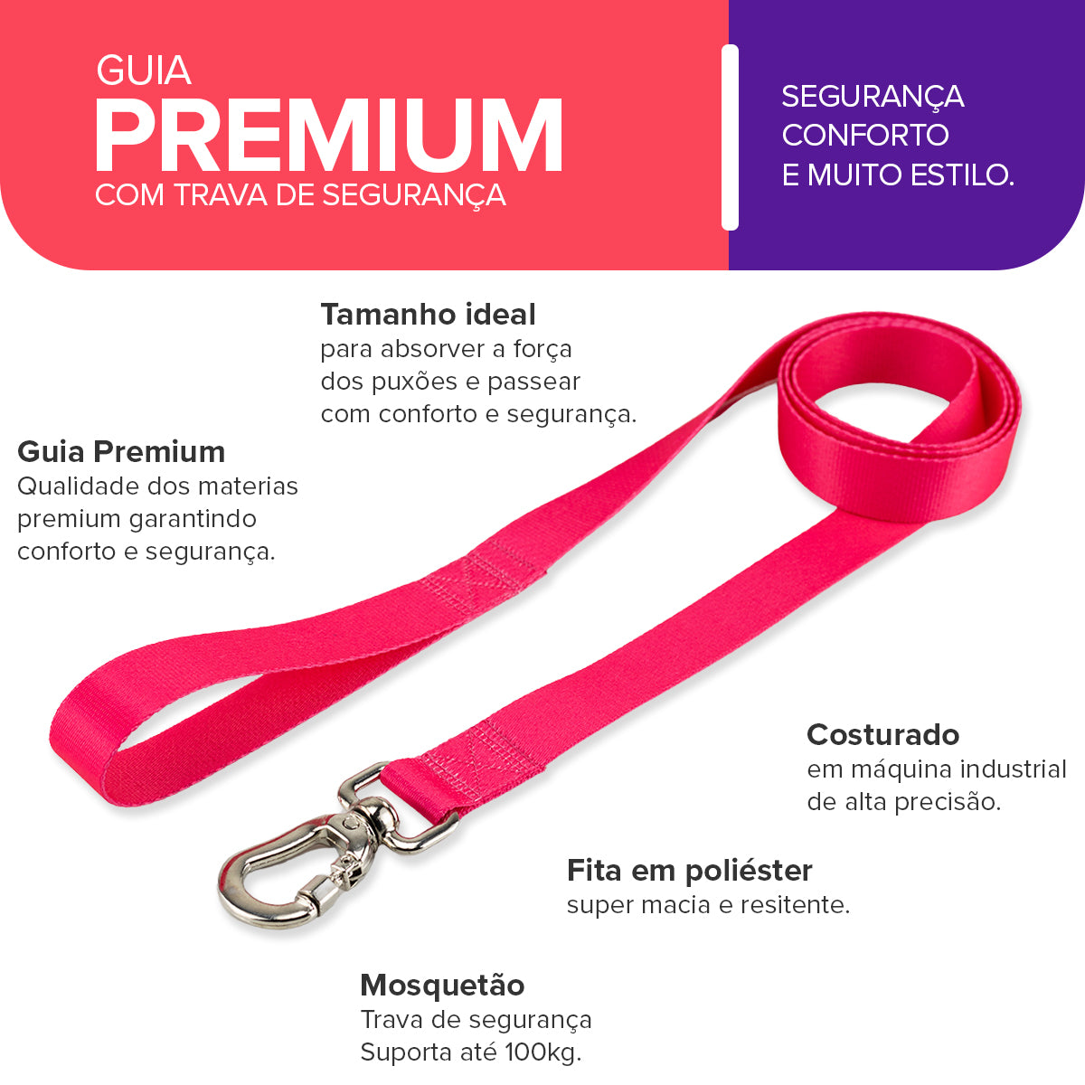 Guia para Cachorros Rosa Basic Pet