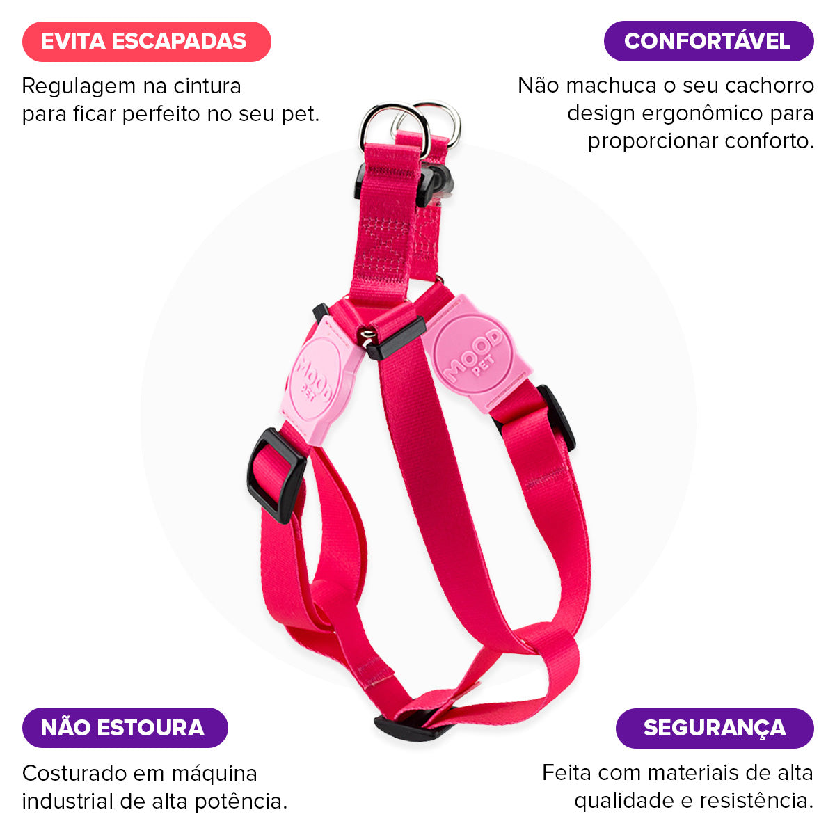 Peitoral para Cachorros Americano Rose Mood Pet