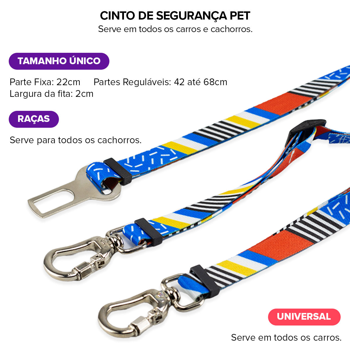 Cinto de Segurança Duplo Stem Basic Pet