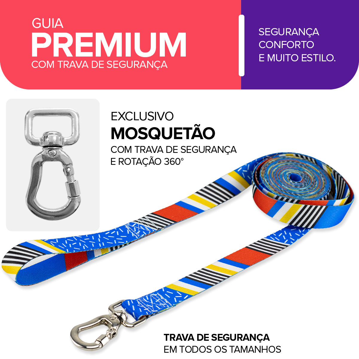 Guia Longa 10 Metros para Cachorros Stem Basic Pet
