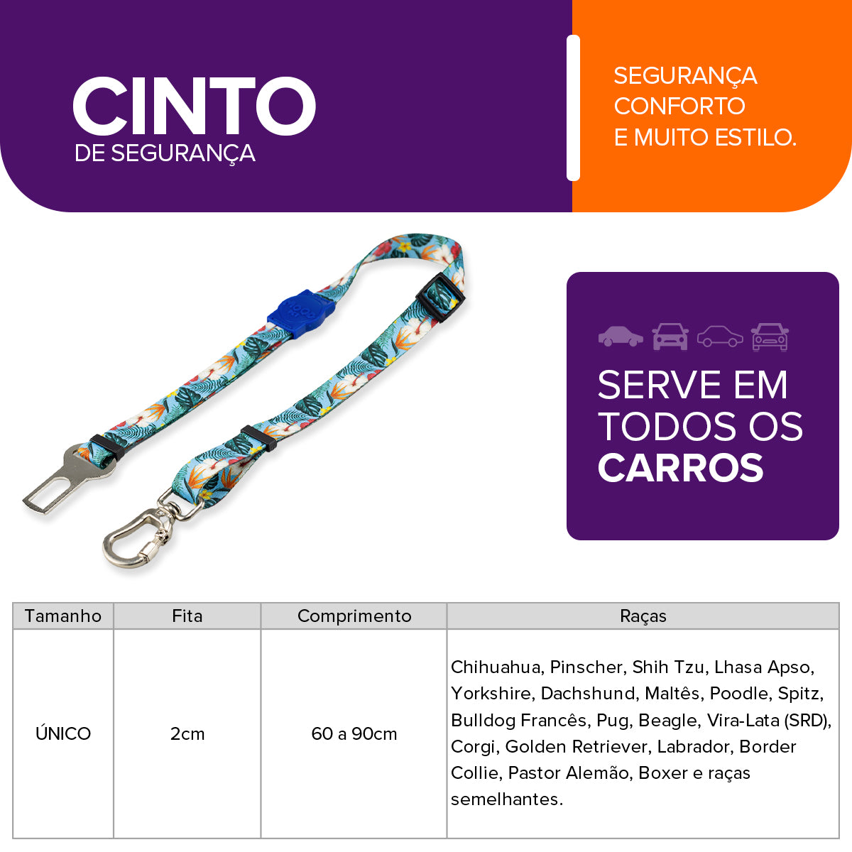 Cinto de Segurança Pet Sunny Blue Mood Pet