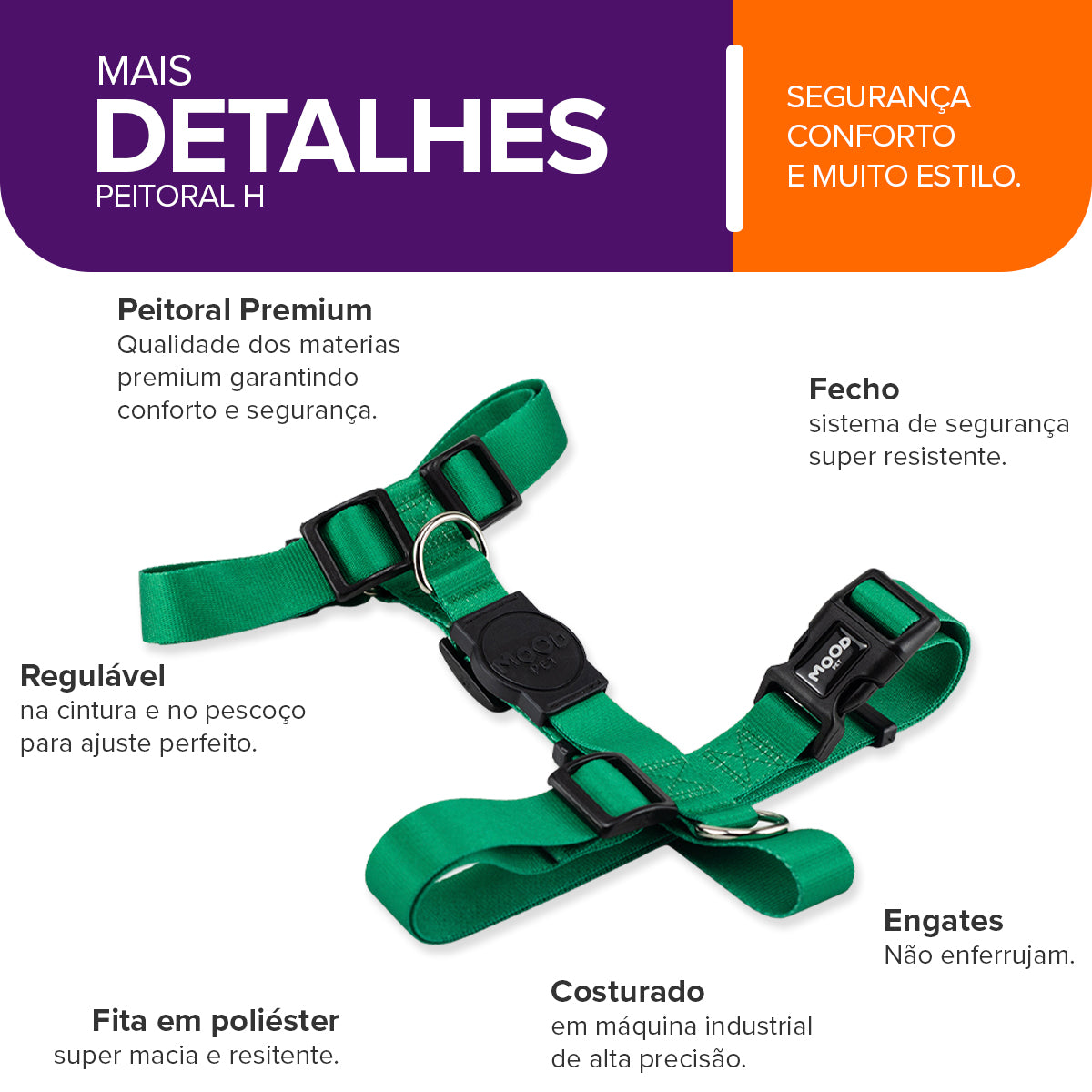 Peitoral para Cachorros H Green Mood Pet