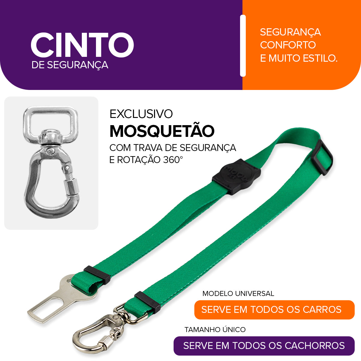 Cinto de Segurança Pet Green Mood Pet