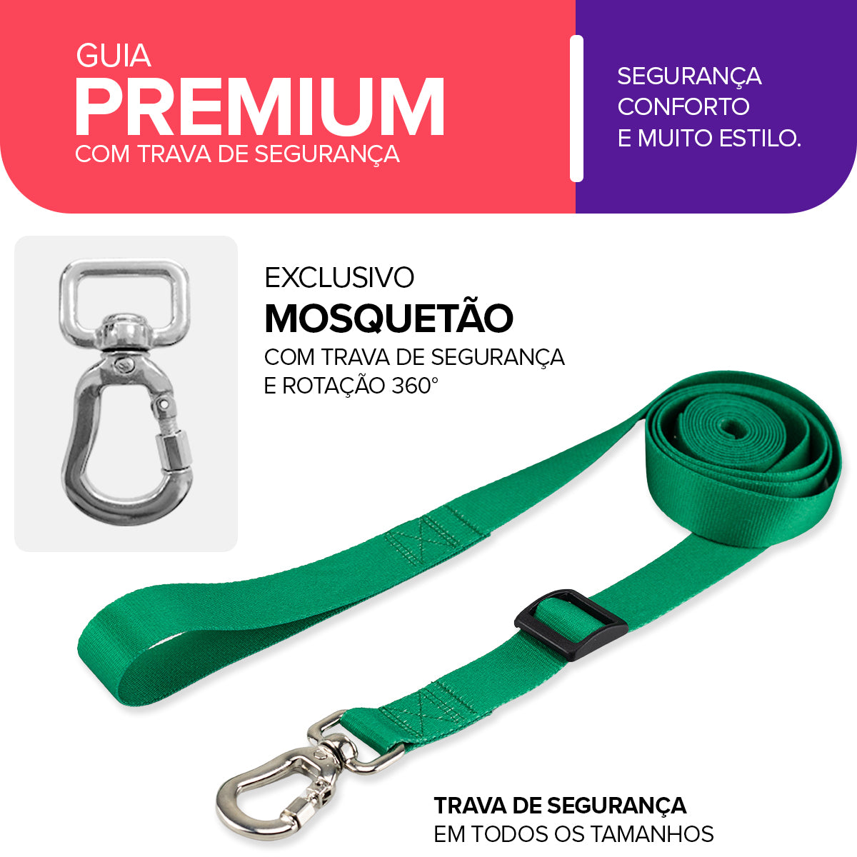 Guia Retrátil para Cachorros Verde Basic Pet