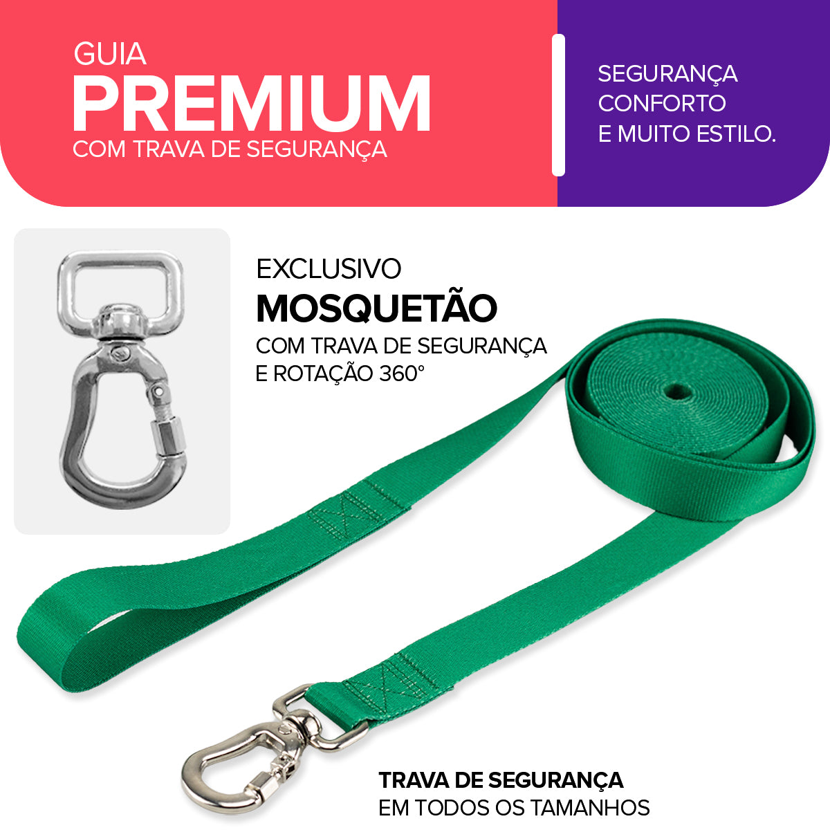 Guia Longa 10 Metros para Cachorros Verde Basic Pet