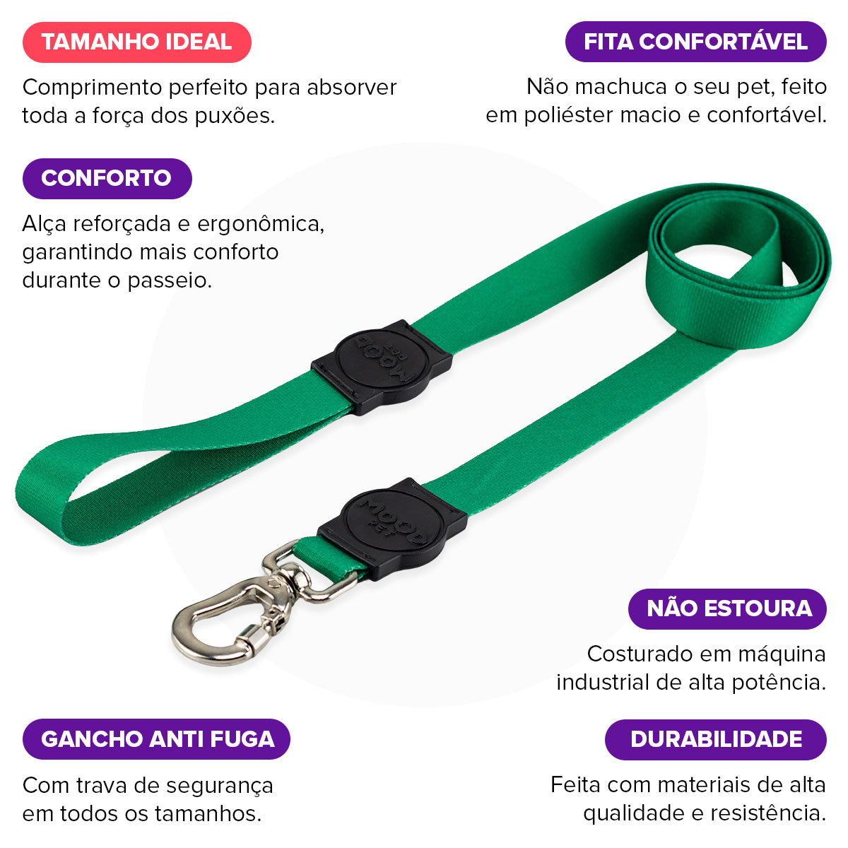 Guia Longa 5 Metros para Cachorros Green Mood Pet