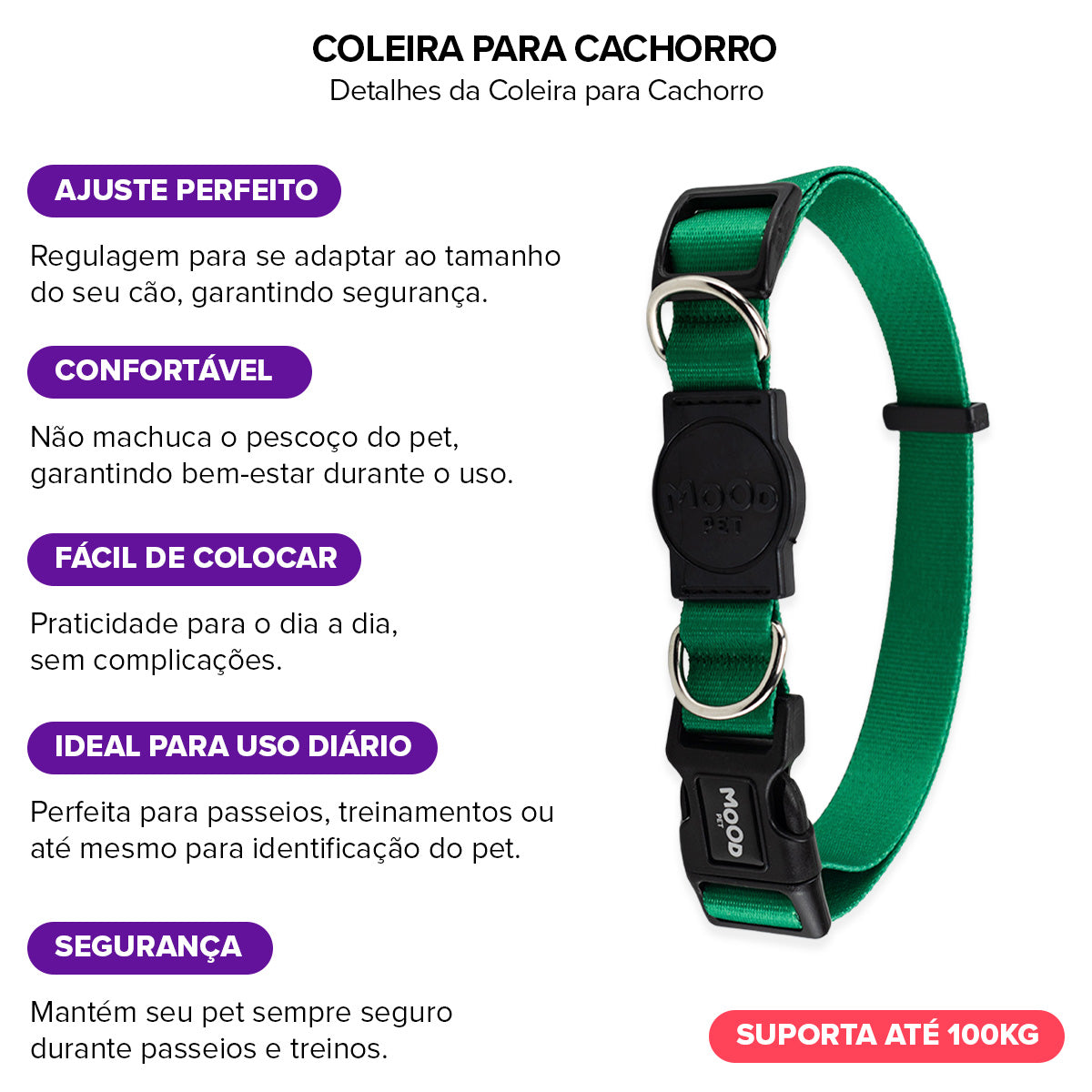 Coleira para Cachorros Green Mood Pet