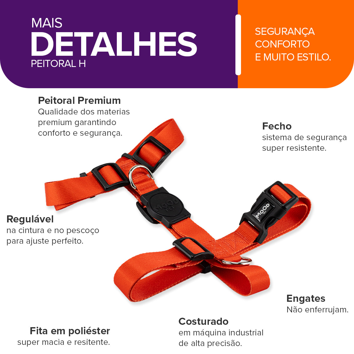 Peitoral para Cachorros H Red Mood Pet