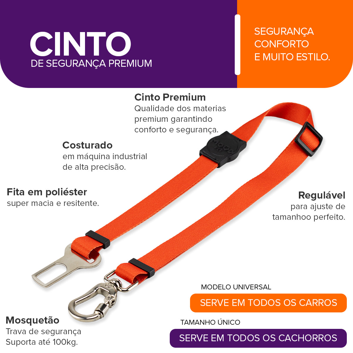 Cinto de Segurança Pet Red Mood Pet