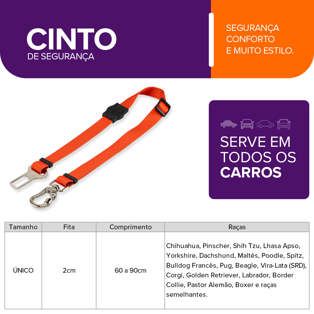 Cinto de Segurança Pet Red Mood Pet