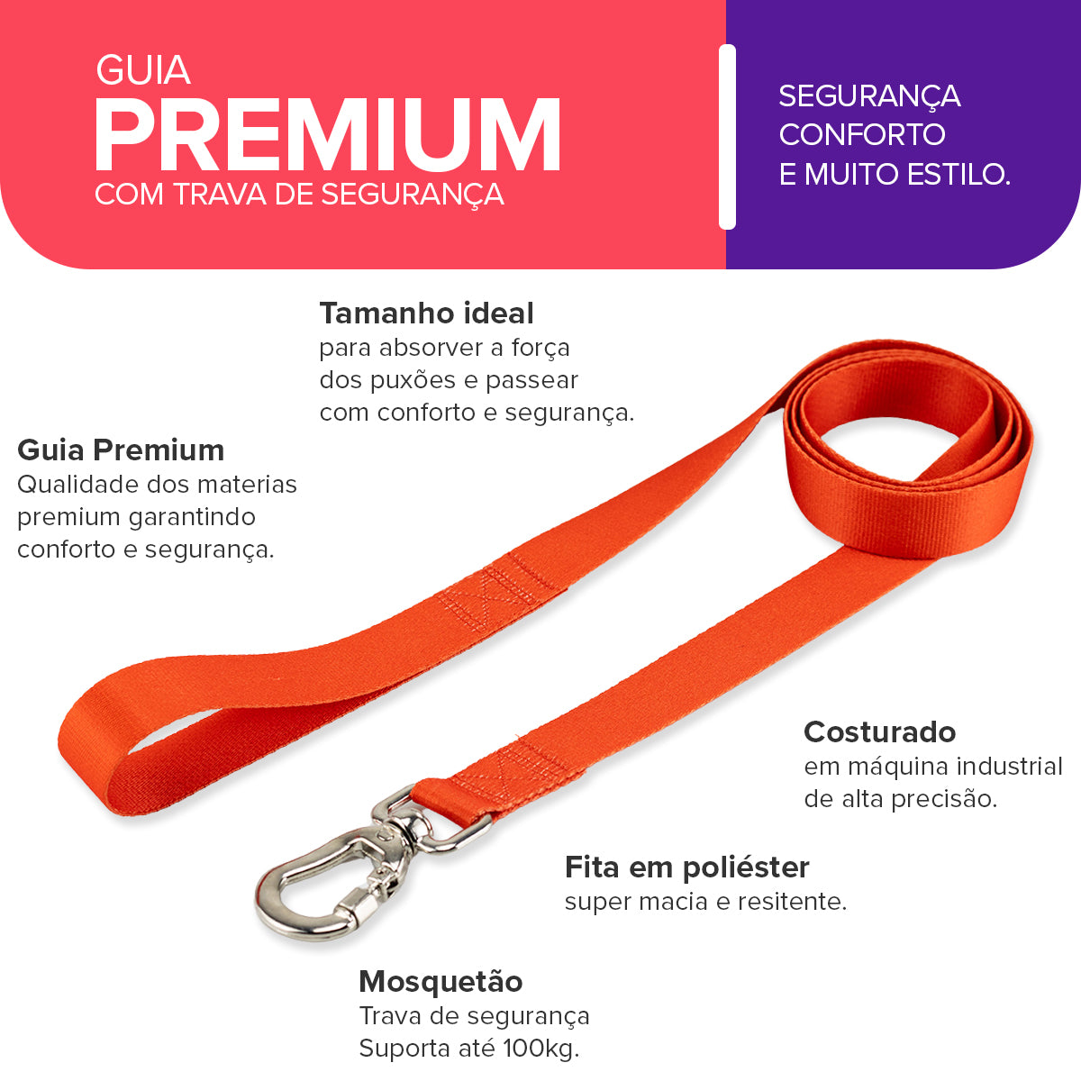 Guia para Cachorros Vermelho Basic Pet